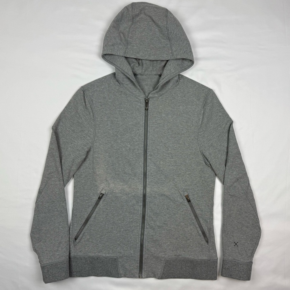 Lululemon Mens Cross Cut Hoodie Sz Small Full Zip Heathered Grey B7